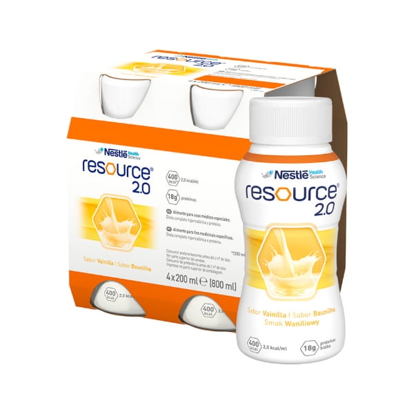 Nestle Resource 2.0, preparat odżywczy, smak waniliowy, 4 x 200 ml