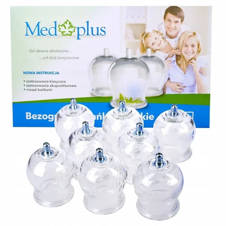 Banki-szklane-bezogniowe-prozniowe-MedPlus-8-sztuk-Pompka-Kolor-bezbarwny