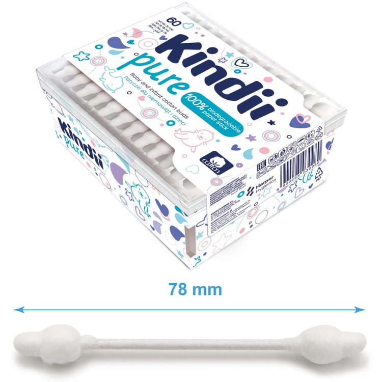 Patyczki-do-uszu-Kindii-Pure-dla-niemowlat-100-biodegradowalne-60-szt-Marka-Kindii