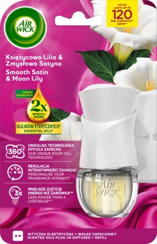 Air-Wick-Wtyczka-Elektryczna-Wklad-Ksiezycowa-Lilia-Zmyslowa-Satyna-19ml