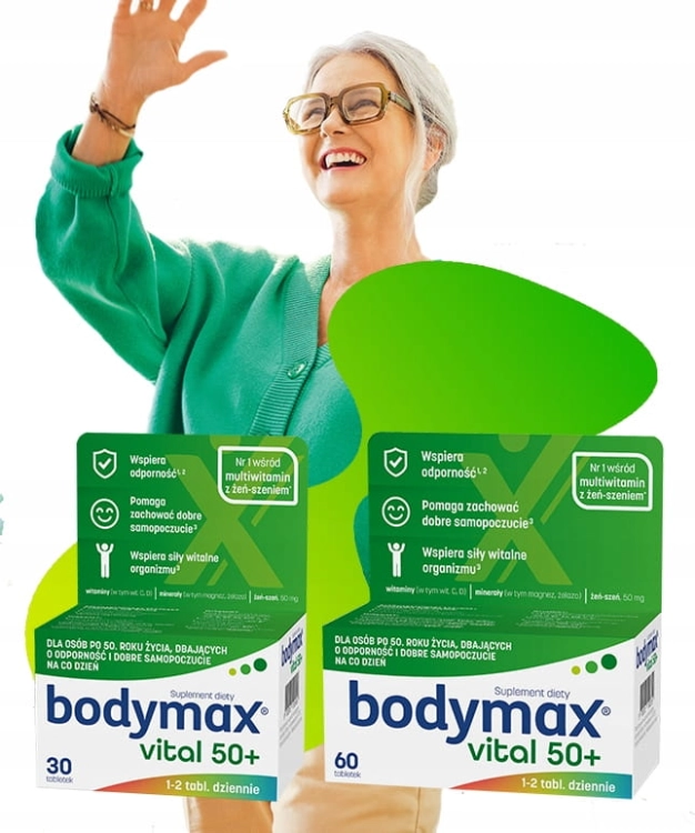 2x-BODYMAX-Vital-50-Kompleks-WITAMIN-mineraly-SENIOR-Babcia-Dziadek-60-szt-Postac-tabletki