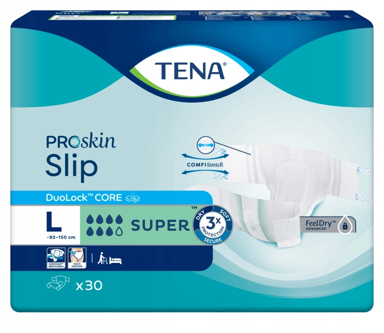TENA-SLIP-PROSKIN-SUPER-pieluchomajtki-L-nietrzymanie-moczu-30szt